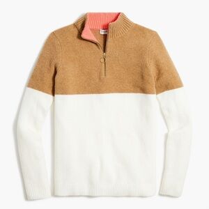J. Crew Colorblock Zip-Up Sweater in Extra-Soft Yarn